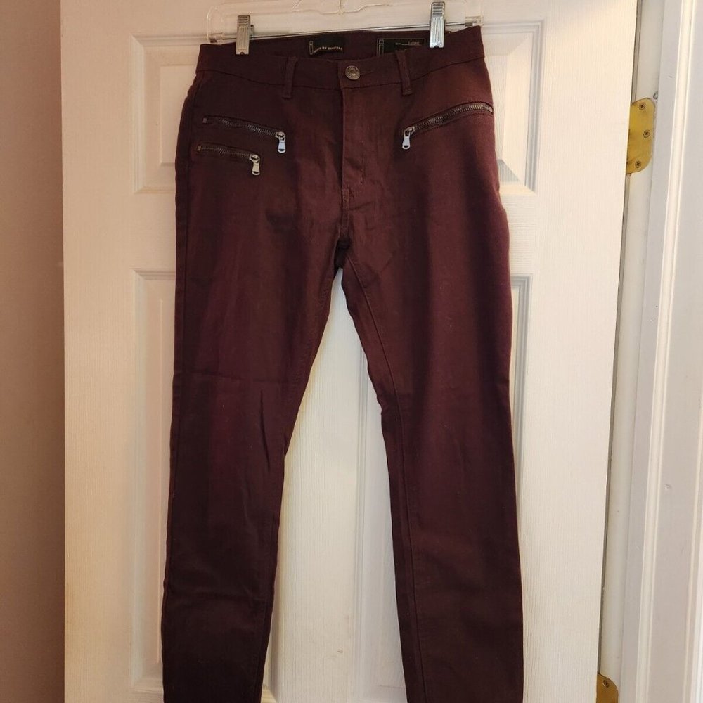 I Jeans by Buffalo Skinny Denim Jeans Womens Size 29 (8) Burgundy Maroon NEW